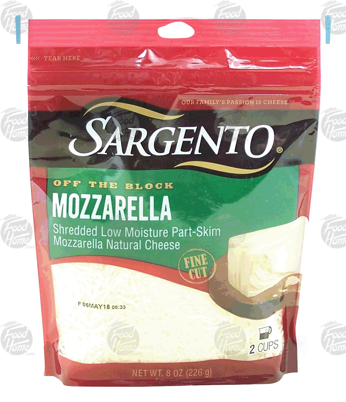 Sargento(R) Off the Block mozzarella fine cut shredded cheese, 2-cups Full-Size Picture